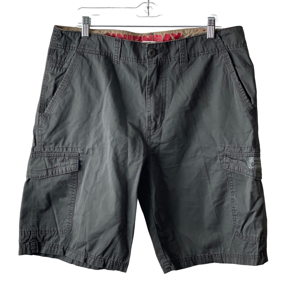 Unionbay Mens Charcoal Gray Cotton Twill Cargo Shorts Size 36‎ Utility Outdoor